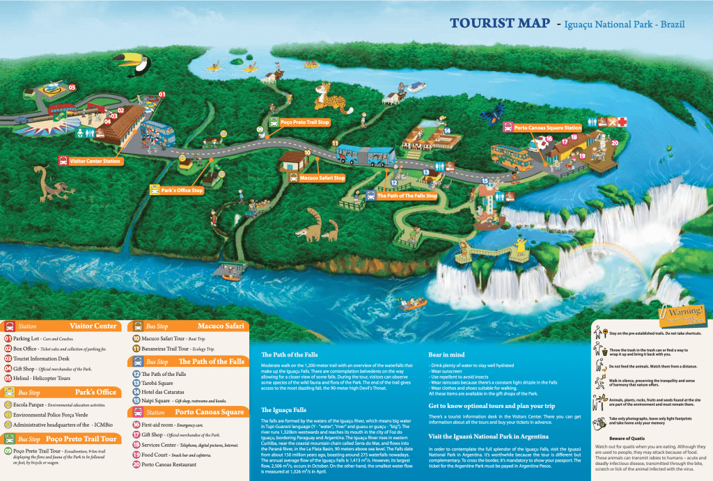 waterfalls of foz do Iguaçu - map